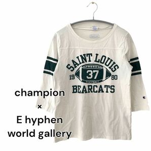 チャンピオン× E hyphen world gallery プリントTシャツ