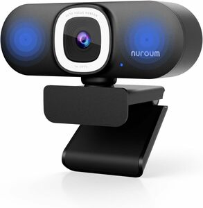 Nuroum 4K WEB camera LED ring light attaching webcam full HD 60fps noise cancel ring Mike built-in auto focus 