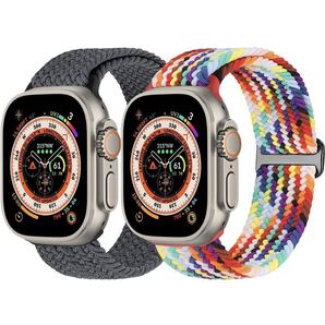 Apple Watch編みナイロンバンド アップルウォッチ弾性バンド 2本 42/44/45/49mm 伸縮性バンド