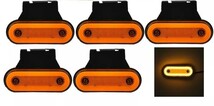 【オレンジ　アンバー】12V/24V 兼用 ５個 LED リフレクター 12V バイクカスタム マーカー サイドマーカー リアマーカー ウインカー _画像3