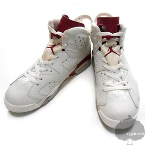 YGG★本物 NIKE AIR JORDAN6 RETRO MARRON US9.5 ジョーダン6 レトロ マルーン 27.5cm シューズ スニーカー 白赤 メンズ