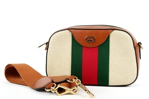 【新品同様・未使用】GUCCI グッチ シェリーライン ショルダーバッグ GG ブラウン ブランド鞄 575073・591693【MT20】