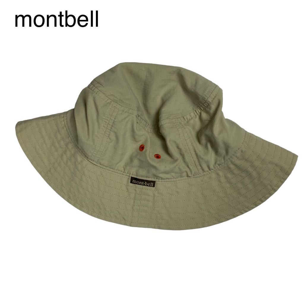 美品 mont-bell モンベル バケットハット 帽子 ベージュ×オレンジ M