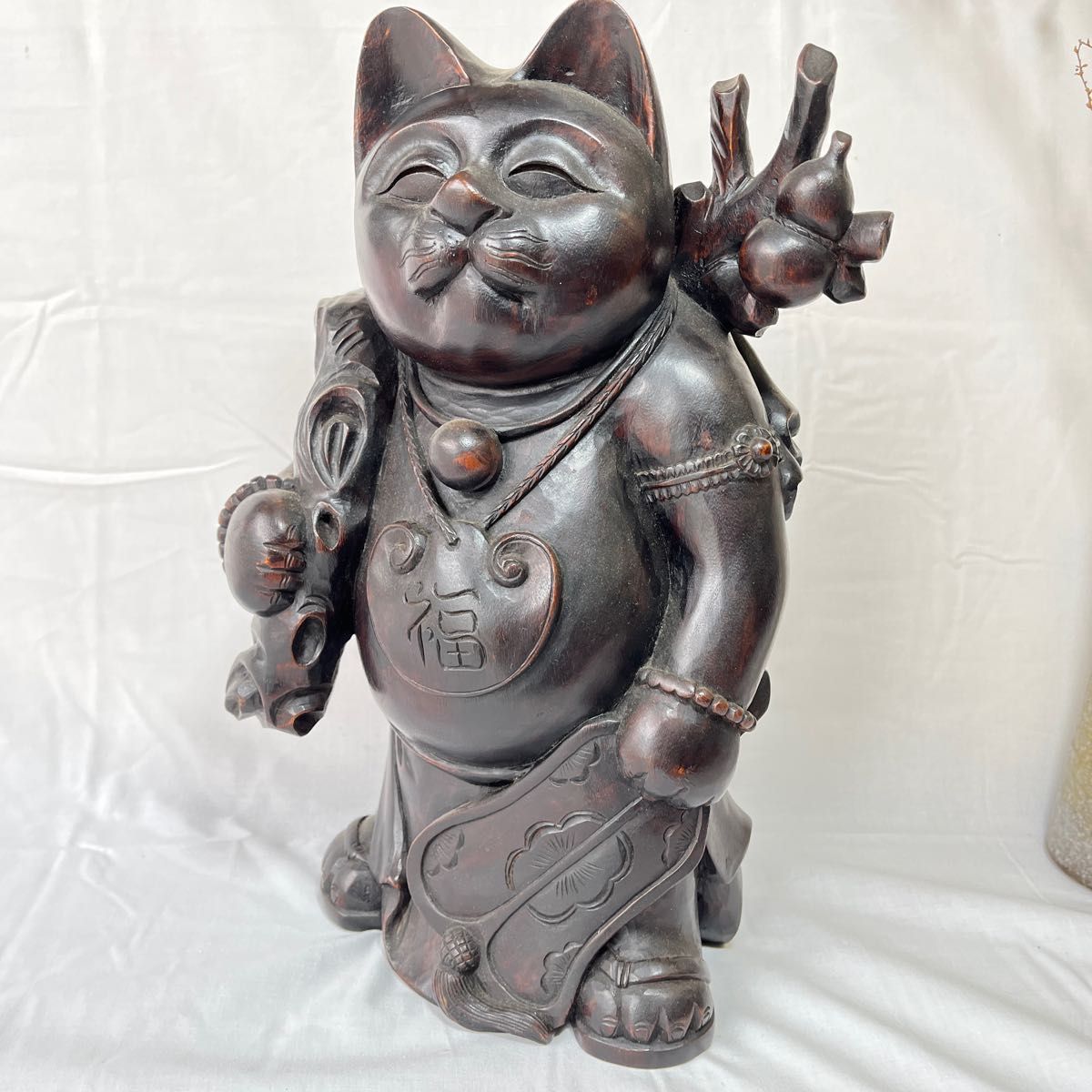黒漆/招き猫/木製/縁起物/アンティーク/ヴィンテージ|PayPayフリマ