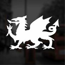 【カッティングステッカー】ウェールズの旗赤い竜のシルエットステッカーイギリス UK 国旗 英国 ミニクーパー トライアンフ ノートン_画像1