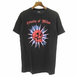 MARCELO BURLON マルセロバーロン スカルプリントコットンTシャツ ブラック XS メンズ ITTROQKWTT4I