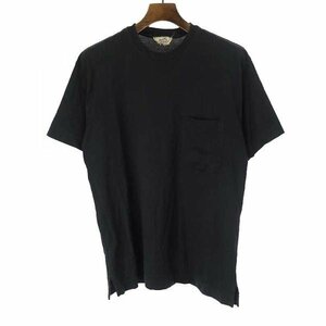 HERMES エルメス H刺繍ポケットTシャツ ブラック XS メンズ IT891MIK6F0I