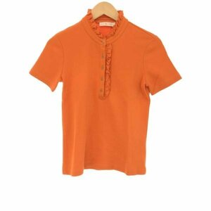 TORY BURCH トリーバーチ フリル装飾鹿の子ポロシャツ オレンジ S レディース ITL8Y3OVV0AA