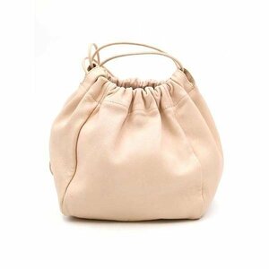 JIL SANDER ジルサンダー DRAWSTRING BAG 巾着レザーバッグ ベージュ IT58BN08FGIS