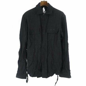 SOSHI OTSUKI ソウシオオツキ 21SS KIMONO BREASTED SHIRTS リネンレーヨンキモノシャツ ブラック 46 メンズ ITWTQ0JD0S9H