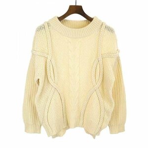 CLANE クラネ 3D CABLE KNIT ケーブル編みニットセーター アイボリー 36 レディース IT0TA6SX5CP8