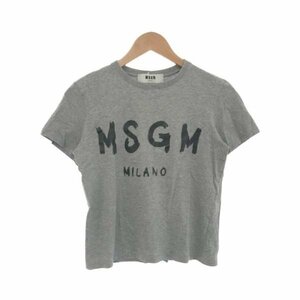 MSGM エムエスジーエム ロゴプリントTシャツ グレー M レディース IT1YEL63KPRG