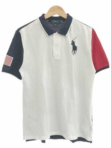 POLO RALPH LAUREN ポロラルフローレン ビッグポニー星条旗ポロシャツ ホワイト サイズ：XL