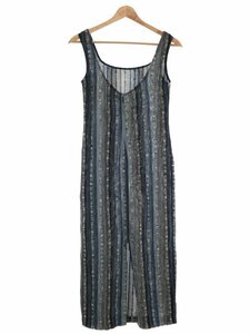 mame kurogouchi マメ クロゴウチ 23SS Raschel Stripe Jersey Sleeveless Dress ストライプ編みジャージードレス ブルー サイズ：1
