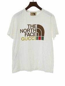 GUCCI Gucci ×THE NORTH FACE Logo принт большой размер футболка белый размер :XS