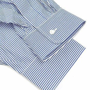 Graphpaper グラフペーパー 23SS High Count Broad Stripe Band Collar Shirt バンドカラーストライプシャツ ブルー Fの画像4