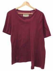 Maison Martin Margiela 11 メゾン マルタン マルジェラ 11 15AW アシンメトリークルーネックTシャツ バーガンディ M