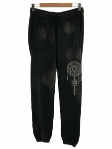 MARCELO BURLON マルセロバーロン PANTALONE DREAMCATCHER RELAX TRACKPANTS USED加工プリントスウェットパンツ ブラック S ITQ4WX961H4U