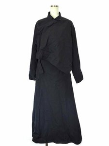 Yohji Yamamoto FEMME ヨウジヤマモト ファム 93AW ウールギャバジンスカートドッキングオールイワン ブラック S ITCCJGX3XDTW