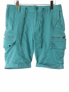 AKM エイケイエム HIGH POWER TWILL STRETCH ZIP CARGO SHORTS ジップカーゴショーツ グリーン M ITDAEPVXSG26