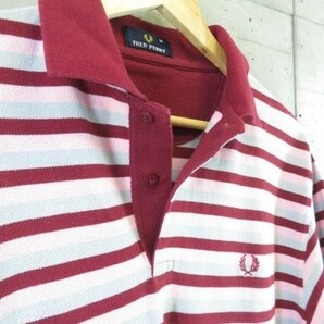 【送料300円可】3011m71◆良品です◆FRED PERRY フレッドペリー 半袖マルチボーダーポロシャツ M/ジャケット/コート/アメカジ/トラッドの画像6