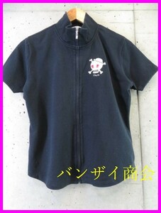 1011m30◆日本製◆PICONE ピッコーネ スカル刺繍フルジッパー 半袖スエットジャケット 2/トレーナー/ゴルフ/ブルゾン/レディース/女性/婦人