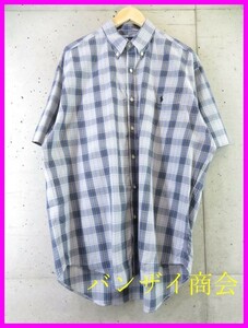 【送料300円可】3011m37◆美品です◆Ralph Lauren ラルフローレン ボタンダウン 半袖マドラスチェックシャツ L/ジャケット/アメカジ/古着