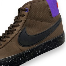 美品 20年製 NIKE SB ナイキ エスビー ZOOM BLAZER MID PRO GT ズーム ブレーザー DC0615-200 ヌバック レザー スニーカー 26cm ブラウン_画像4