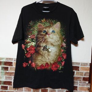 sale◆猫★ヴィンテージ★両面プリント★Tシャツ(Ｌ)男女兼用