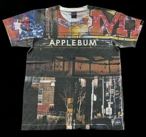 美品 アップルバム 総柄 Tシャツ ビッグロゴ デカロゴ ストリート スケート　　APPLEBUM ヒップホップ レゲエ スポーツ 半袖 玉7161