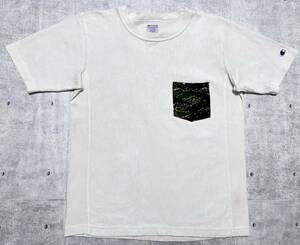 チャンピオン リバースウィーブ 迷彩ポケット Tシャツ 袖ワンポイント　　Champion REVERSE WEAVE しっかりとした素材 玉7855