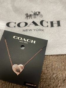 * новый товар не использовался *COACH Coach Heart колье розовое золото 