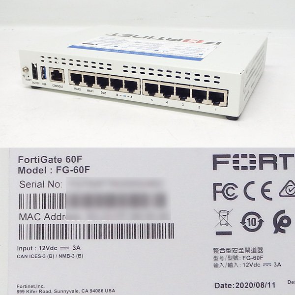 ライセンス2026/02/13 Fortinet/フォーティネットFortigate-60F FG-60F