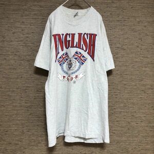 フルーツオブザルーム　USA製　半袖Tシャツ イングランド　紋章　ビンテージ　90s59 古着　入手困難　激レア　希少 人気 ビッグプリント