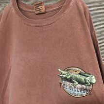 は虫類　半袖Tシャツ　ワニ　クロコダイル　デカプリント　赤茶色　ブラウン27 古着　入手困難　激レア　希少 人気 ビッグサイズ ゆるだぼ_画像6