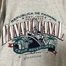 USA製　半袖Tシャツ　ビンテージ　パナマ運河　船　ヤシの木　クルーズ13 古着　入手困難　激レア　希少 人気　90年代　豪華客船　グレー_画像3