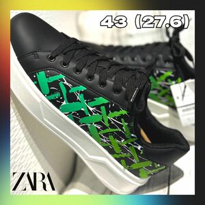 ◇ZARA◇ザラ◇スニーカー◇ブラック◇EU43◇27.6◇未使用タグ付き◇