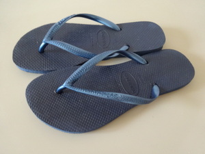  прекрасный товар havaianas Гаваи дыра sru пляжные шлепанцы 35-36 USA6W EUR37/38 NAVY