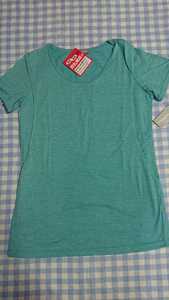 ♪406☆未使用・保管品☆授乳服☆シンプル半袖Tシャツ　緑L