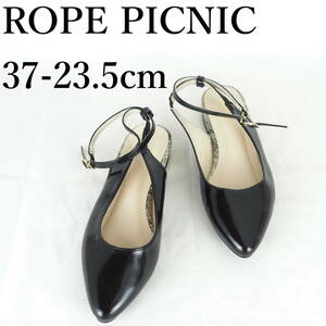 LK9617**美品*ROPE PICNIC*ロペピクニック*レディースバレエシューズ*23.5cm*黒*