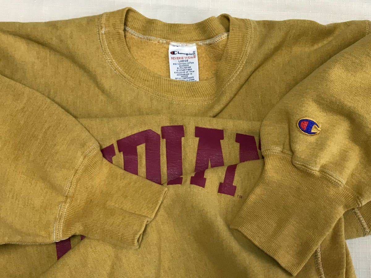 レアカラー マスタード 90sビンテージ チャンピオン 刺繍タグ リバース