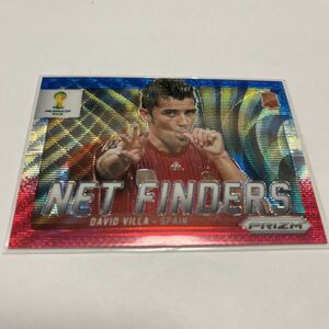 ★ 【ダビド・ビジャ】2014 Panini Prizm FIFA World Cup Net Finders Blue & Red Wave Prizm★即決