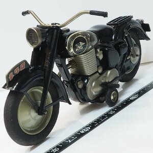 萬代屋【カワサキ メグロ Kawasaki MEGURO黒ブラック】ブリキ製バイク二輪車オートバイTIN TOY川崎重工業B.C.BANDAI旧バンダイ【箱無】0610