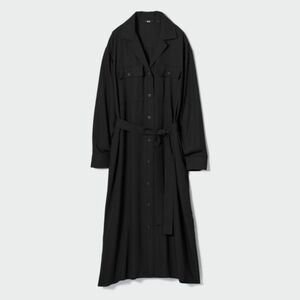 【新品タグ付き】UVカットシャツワンピース　ユニクロ　黒