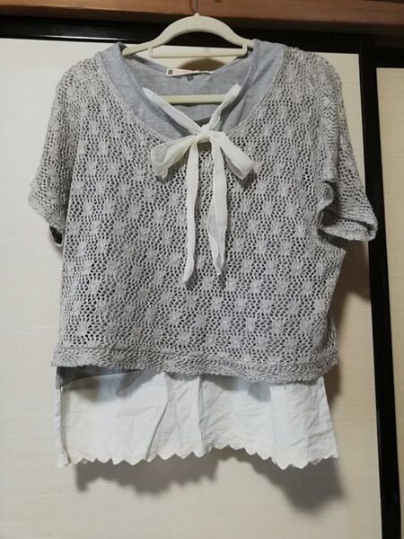 新品 pink adobe ニットセーター&リボンつきタンクトップ Lサイズ