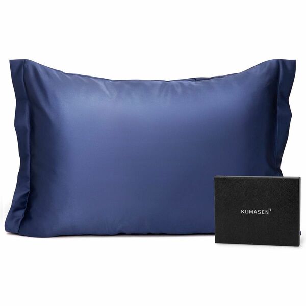 KUMASEN シルク枕カバー フリル 100%蚕糸シルク 22匁 43x63 ピローケース 枕カバー 安眠枕 シルク