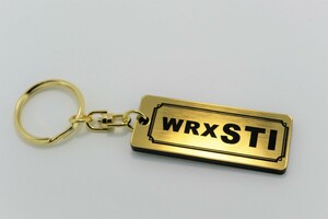 A-506-1 WRXSTI 2層アクリル製 金黒 2重リング キーホルダー キーレス キーケース スバル WRX STI