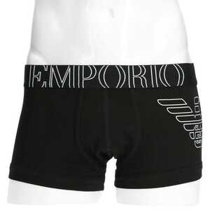 EMPORIO ARMANI エンポリオ アルマーニ BIG EAGLE STRETCH COTTON TRUNK ビッグイーグル 前閉じ ボクサーパンツ 54073566 ブラック M