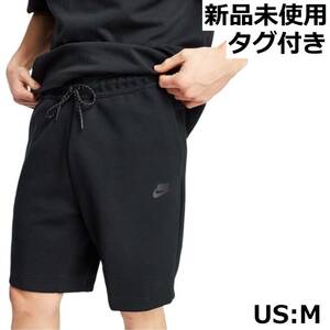 新品 ナイキ テックフリース ハーフパンツ ショーツ メンズ 黒 US:M