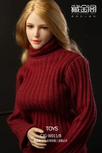 1/6 CJGTOYS　タートルネックセーター　レッド　 1/6スケール女性コスチューム